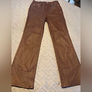 Daze Repreve size 26 Brown Faux-Leather Bootcut Pants. (DR3)